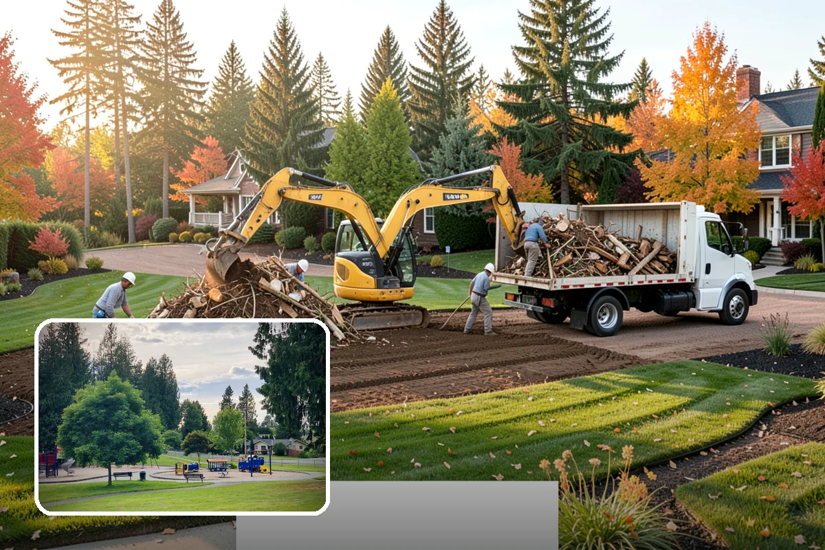 Grading for Drainage in Bonney Lake, Pierce County, WA - Moves water away from the house