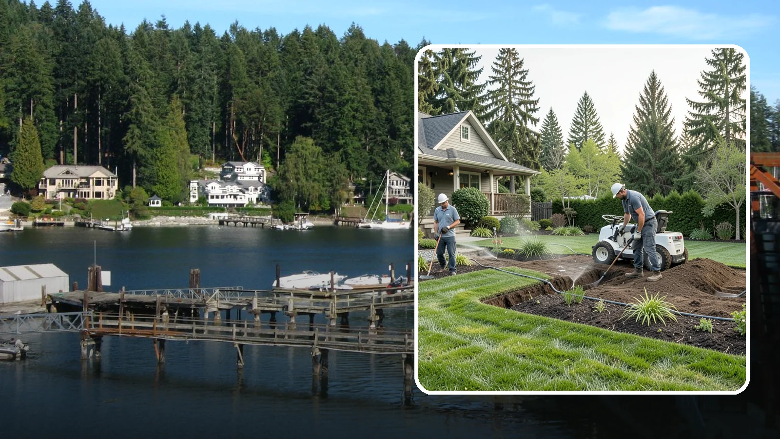 Grading for Drainage in Gig Harbor, Pierce County, WA - Targeted grading that reshapes the ground to move water away from your home and eliminate wet spots.