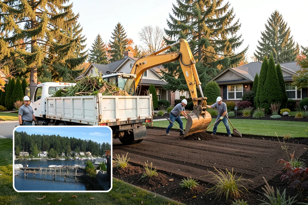 Grading for Drainage in Gig Harbor, Pierce County, WA - Moves water away from the house