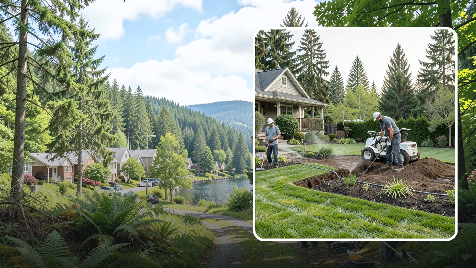 Grading for Drainage in Lake Forest Park, King County, WA - Targeted grading that reshapes the ground to move water away from your home and eliminate wet spots.