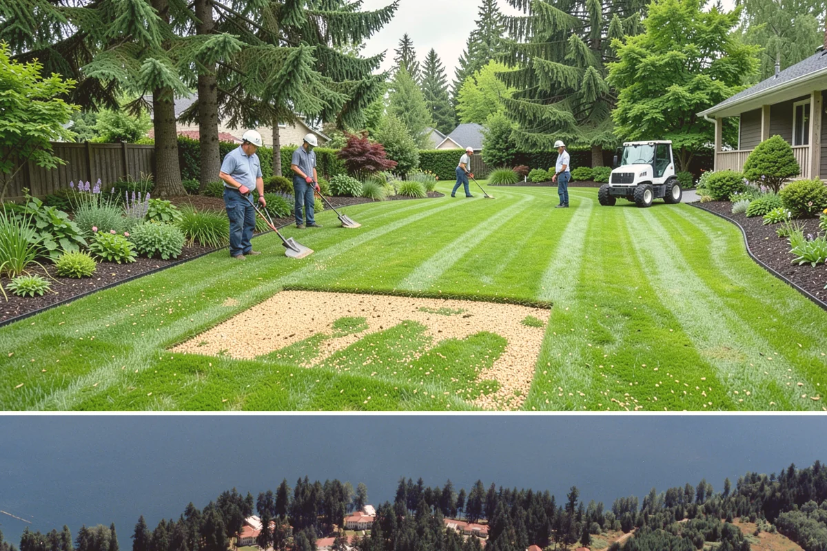 Grading for Drainage in Lakewood, Pierce County, WA - Best done in drier conditions.