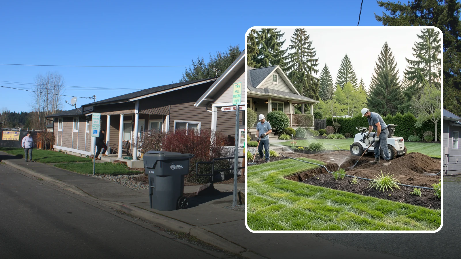 Grading for Drainage in South Prairie, Pierce County, WA - Targeted grading that reshapes the ground to move water away from your home and eliminate wet spots.