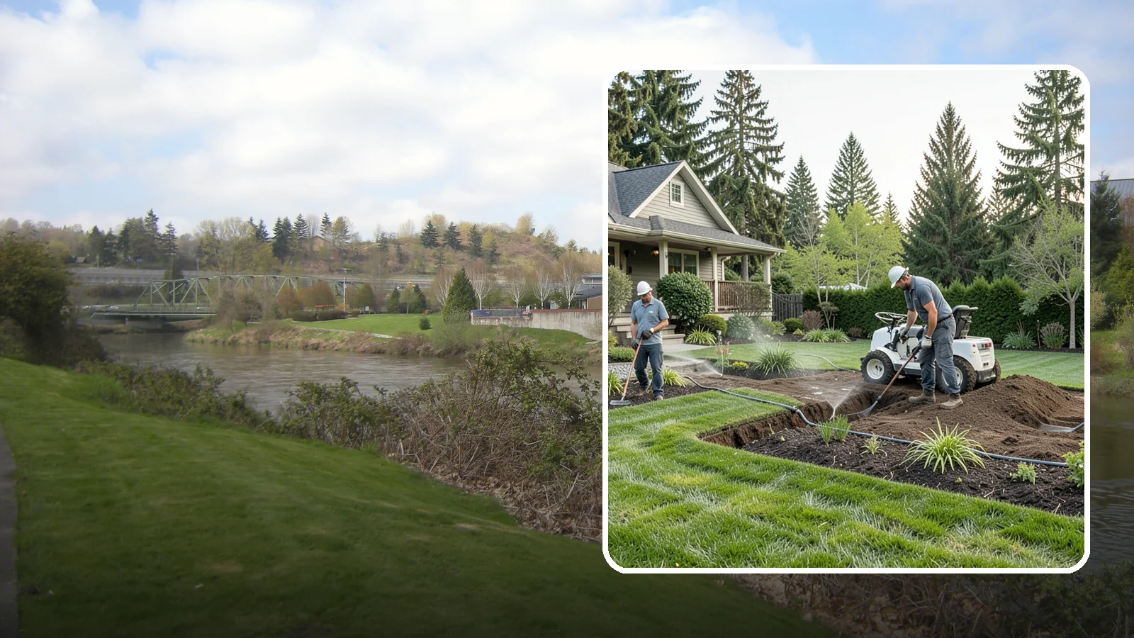 Grading for Drainage in Tukwila, King County, WA - Targeted grading that reshapes the ground to move water away from your home and eliminate wet spots.