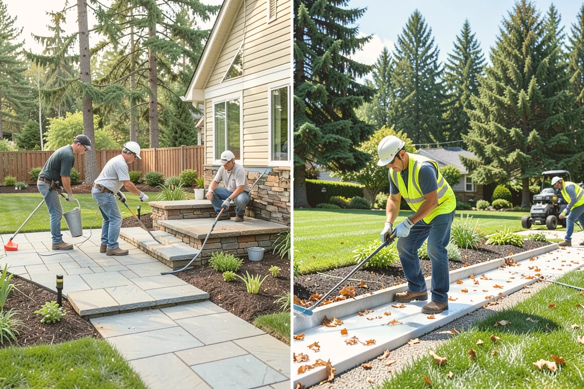 Granite Paver Installation in Kent, King County, WA - Confirm layout, finish, and drainage plan
