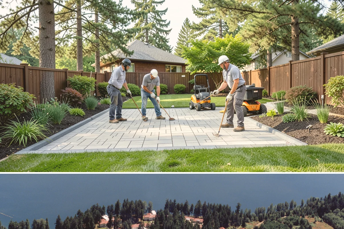 Granite Paver Installation in Lakewood, Pierce County, WA - Best installed spring through fall so the base compacts dry, though dense granite tolerates our wet climate exceptionally well...