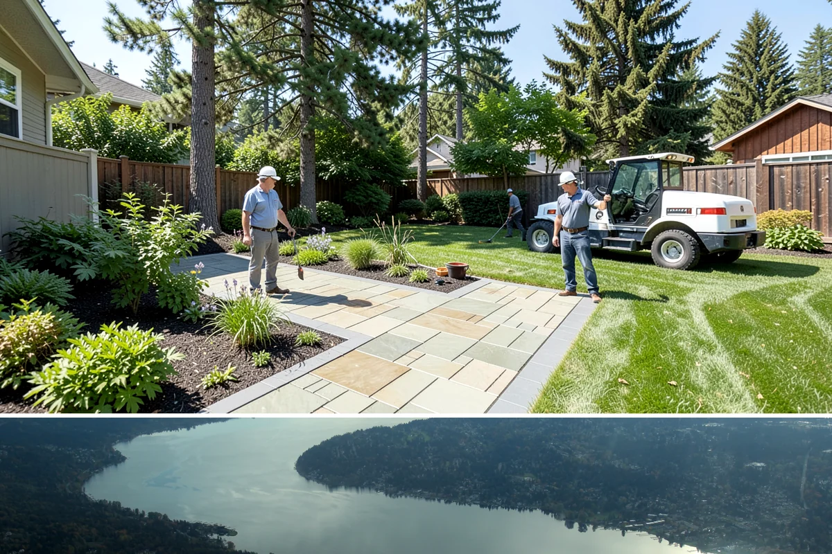 Granite Paver Installation in Sammamish, King County, WA - Best installed spring through fall so the base compacts dry, though dense granite tolerates our wet climate exceptionally well...
