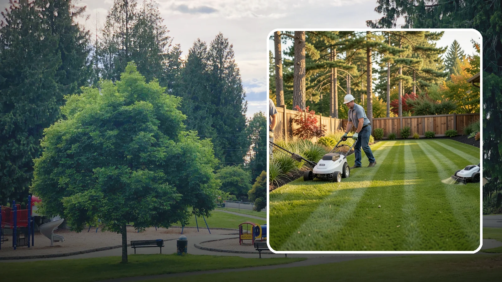 Grass Trimming in Bonney Lake, Pierce County, WA - String trimming that reaches the spots a mower cannot, so your whole lawn looks uniformly cut.