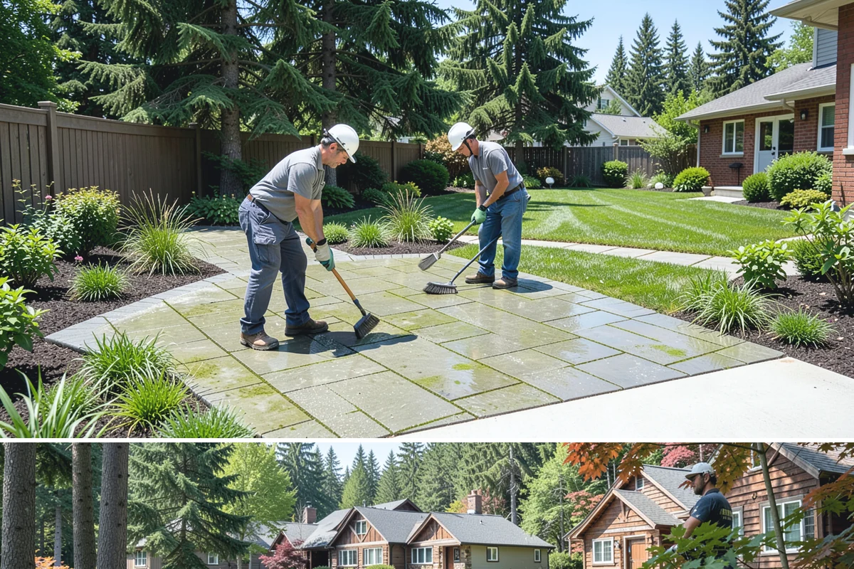Grass Trimming in Edgewood, Pierce County, WA - Performed with each mow through the growing season.