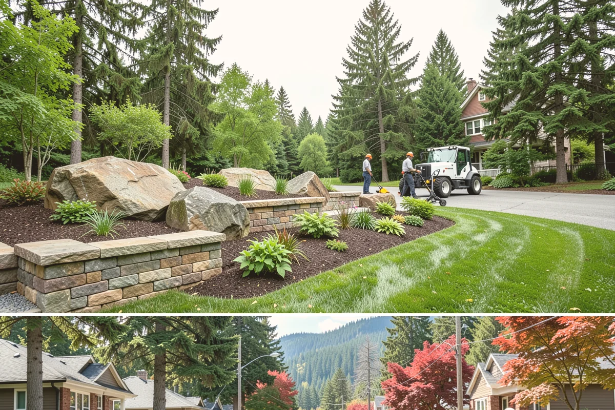 Grass Trimming in Hunts Point, King County, WA - Performed with each mow through the growing season.