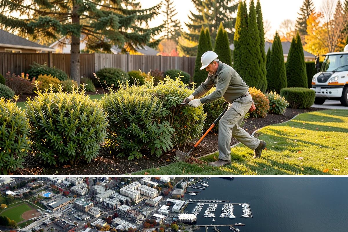 Grass Trimming in Kirkland, King County, WA - Performed with each mow through the growing season.