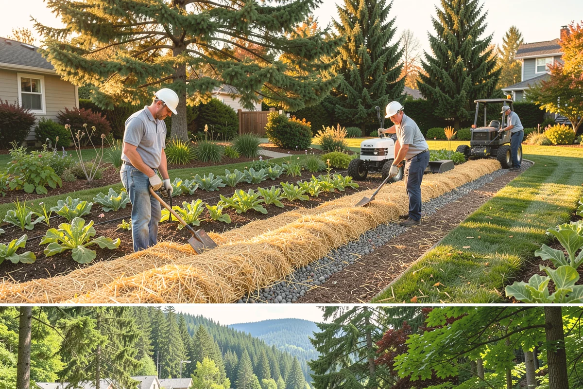 Grass Trimming in Lake Forest Park, King County, WA - Performed with each mow through the growing season.