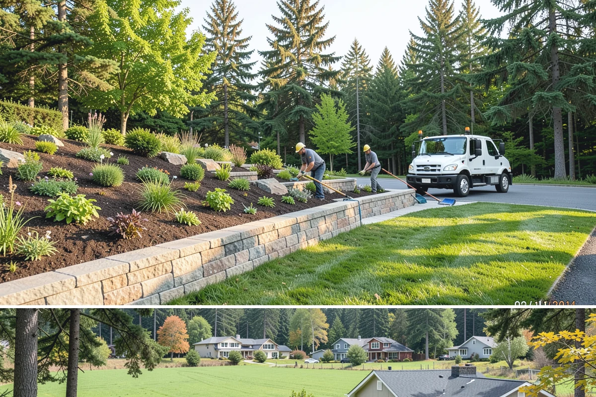 Grass Trimming in Lyman, Skagit County, WA - Performed with each mow through the growing season.