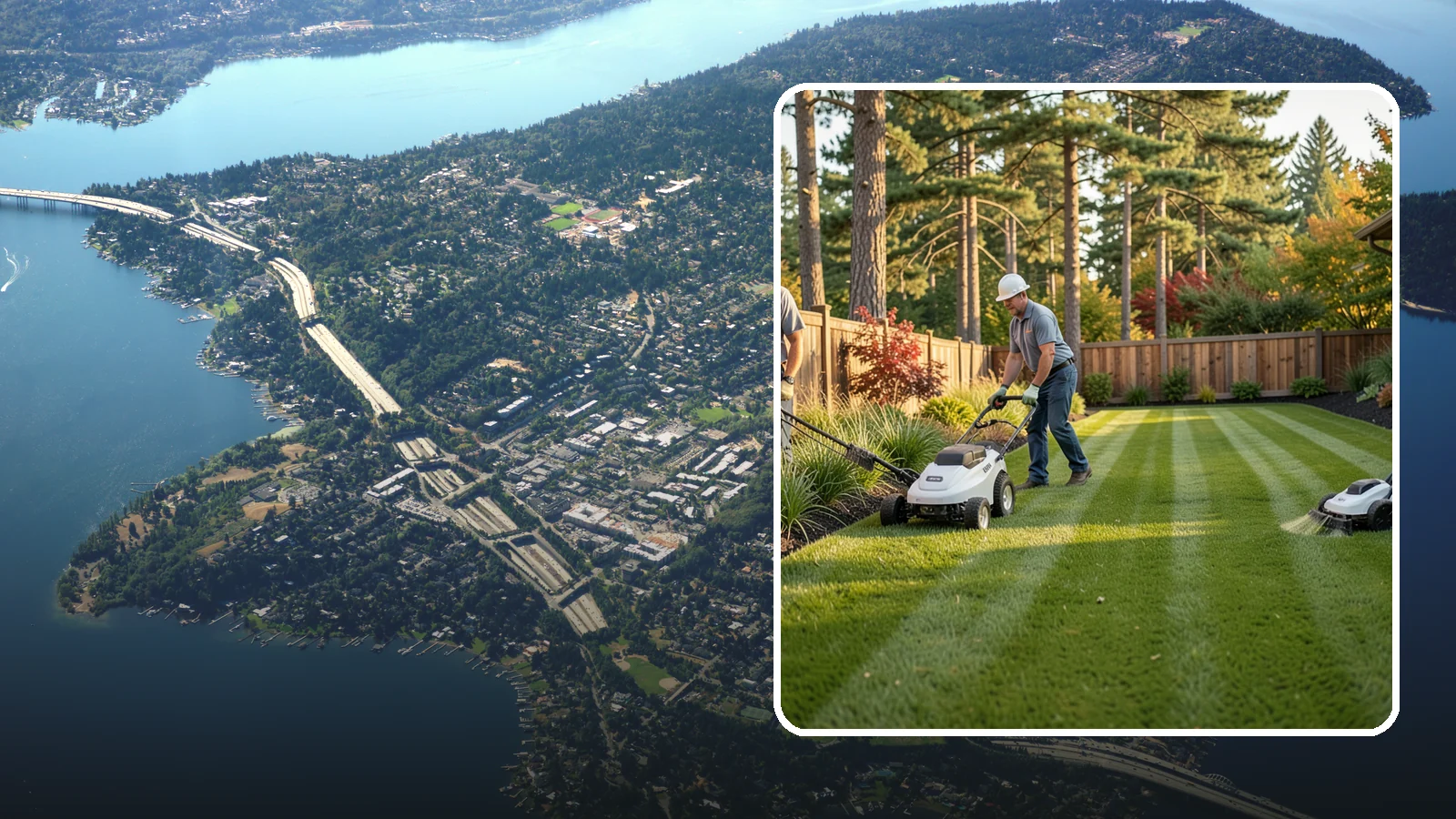 Grass Trimming in Mercer Island, King County, WA - String trimming that reaches the spots a mower cannot, so your whole lawn looks uniformly cut.