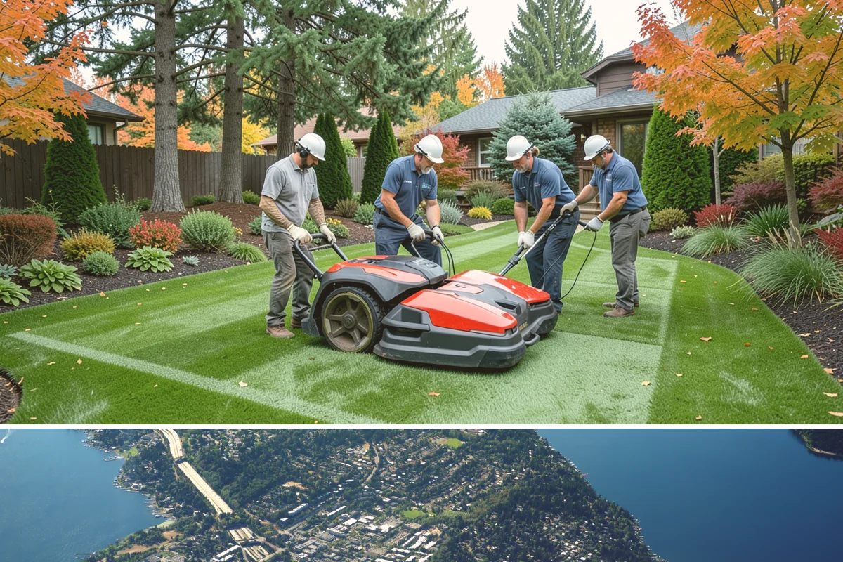 Grass Trimming in Mercer Island, King County, WA - Performed with each mow through the growing season.