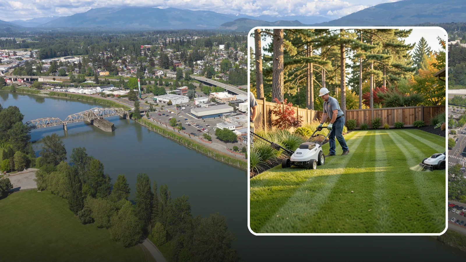 Grass Trimming in Mount Vernon, Skagit County, WA - String trimming that reaches the spots a mower cannot, so your whole lawn looks uniformly cut.