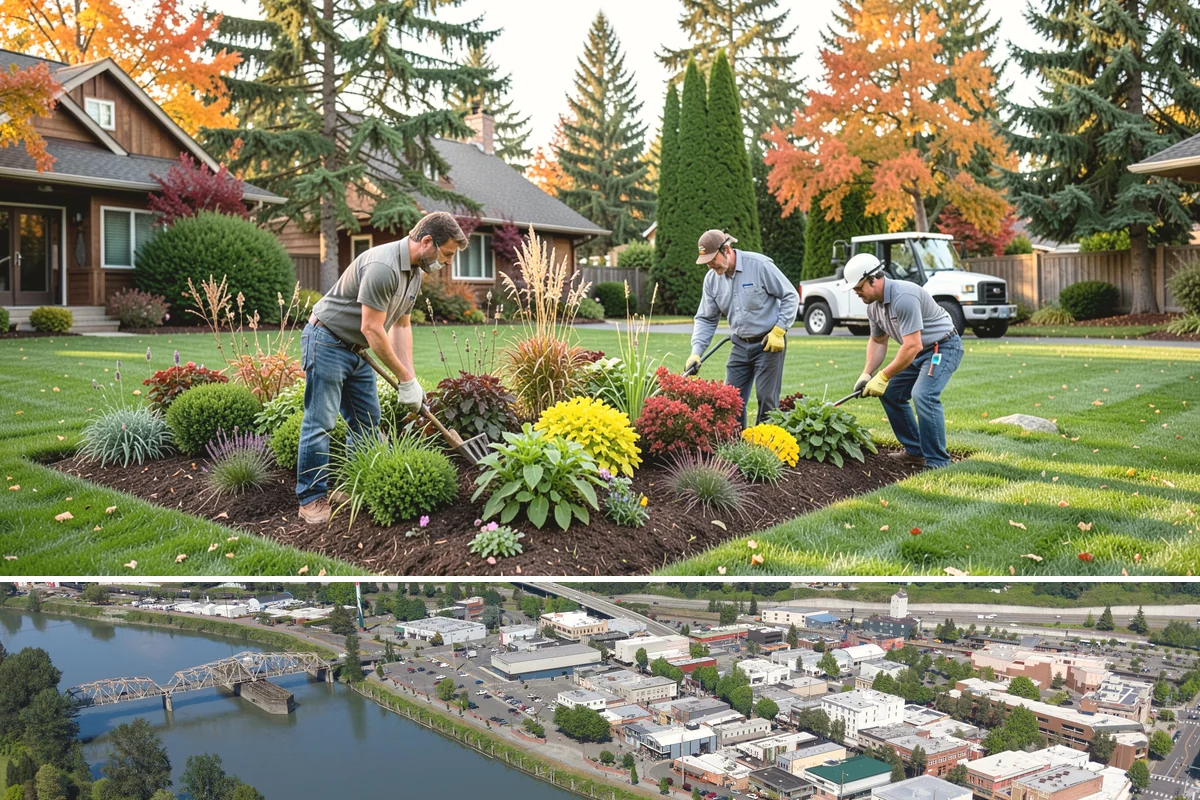 Grass Trimming in Mount Vernon, Skagit County, WA - Performed with each mow through the growing season.