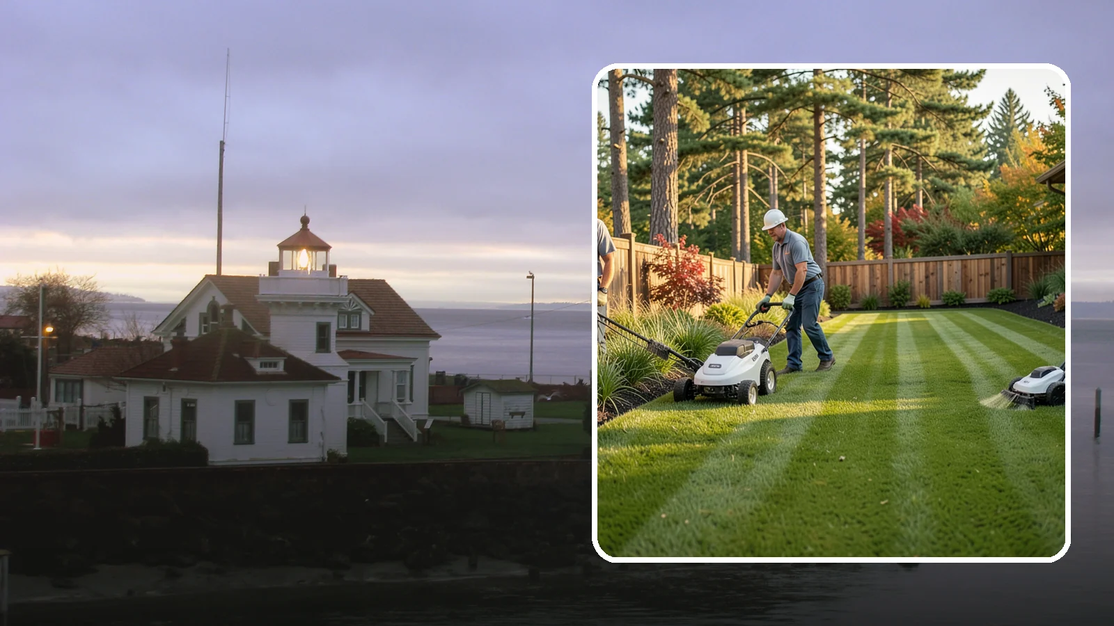 Grass Trimming in Mukilteo, Snohomish County, WA - String trimming that reaches the spots a mower cannot, so your whole lawn looks uniformly cut.