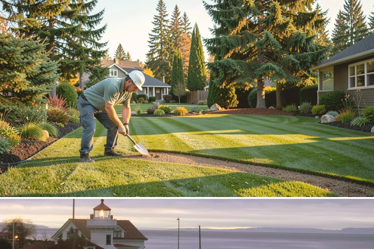 Grass Trimming in Mukilteo, Snohomish County, WA - Performed with each mow through the growing season.
