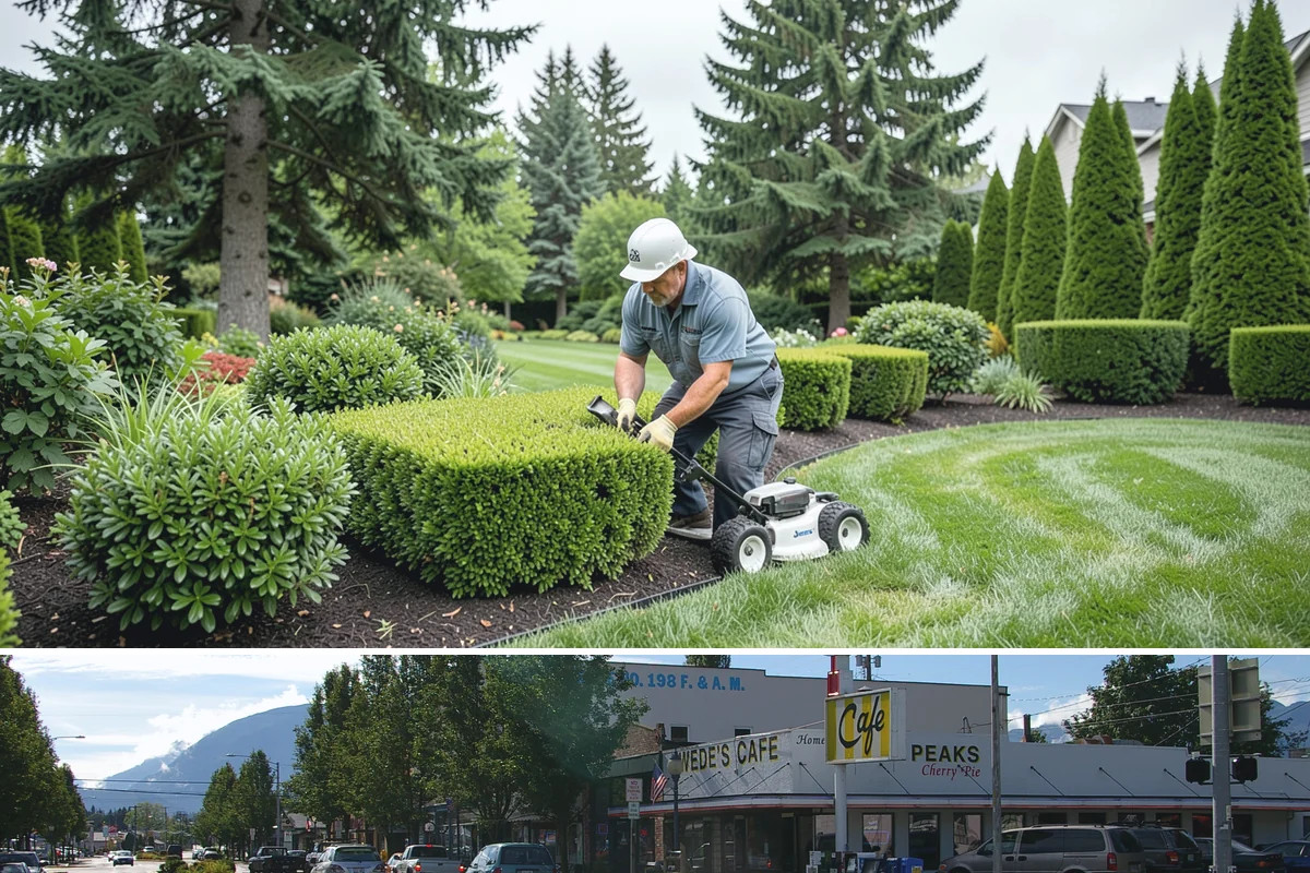 Grass Trimming in North Bend, King County, WA - Performed with each mow through the growing season.