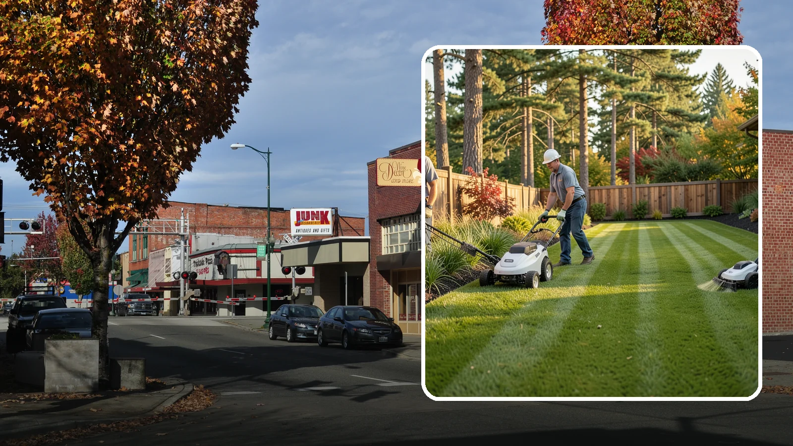 Grass Trimming in Puyallup, Pierce County, WA - String trimming that reaches the spots a mower cannot, so your whole lawn looks uniformly cut.