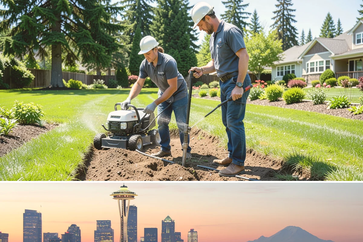 Grass Trimming in Seattle, King County, WA - Performed with each mow through the growing season.
