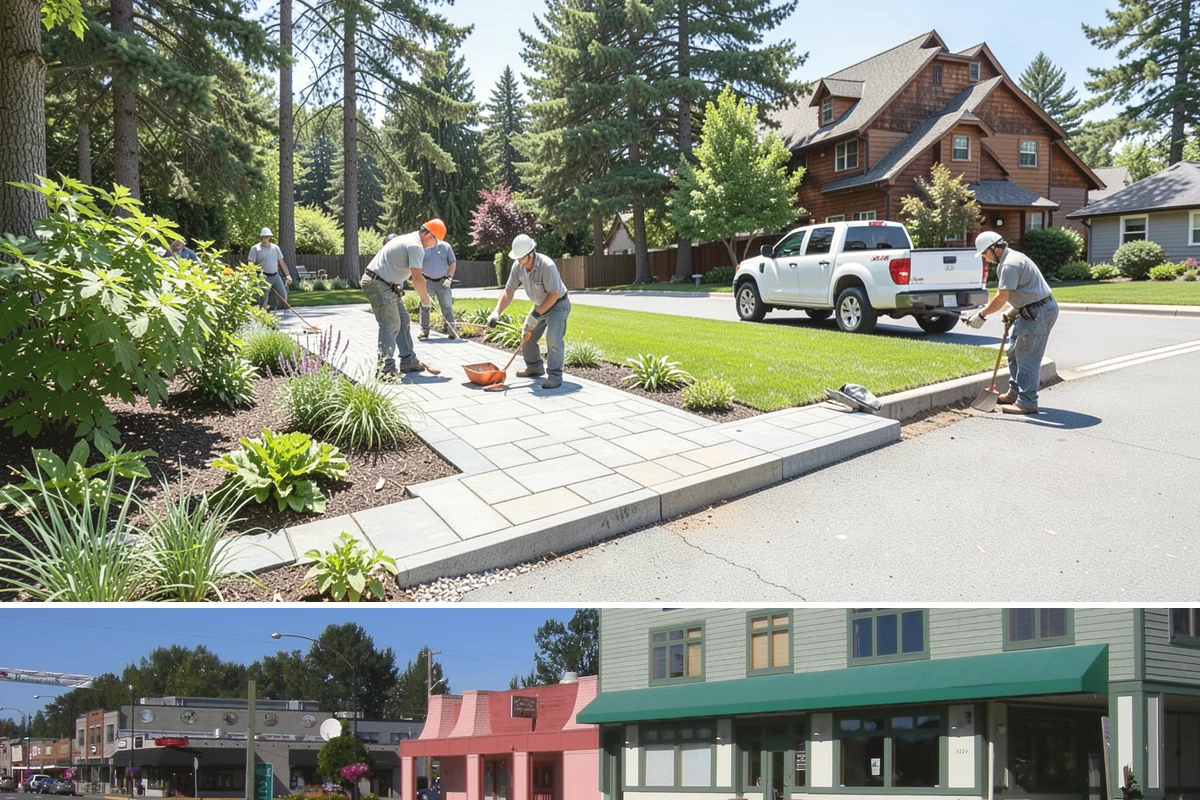 Grass Trimming in Snoqualmie, King County, WA - Performed with each mow through the growing season.