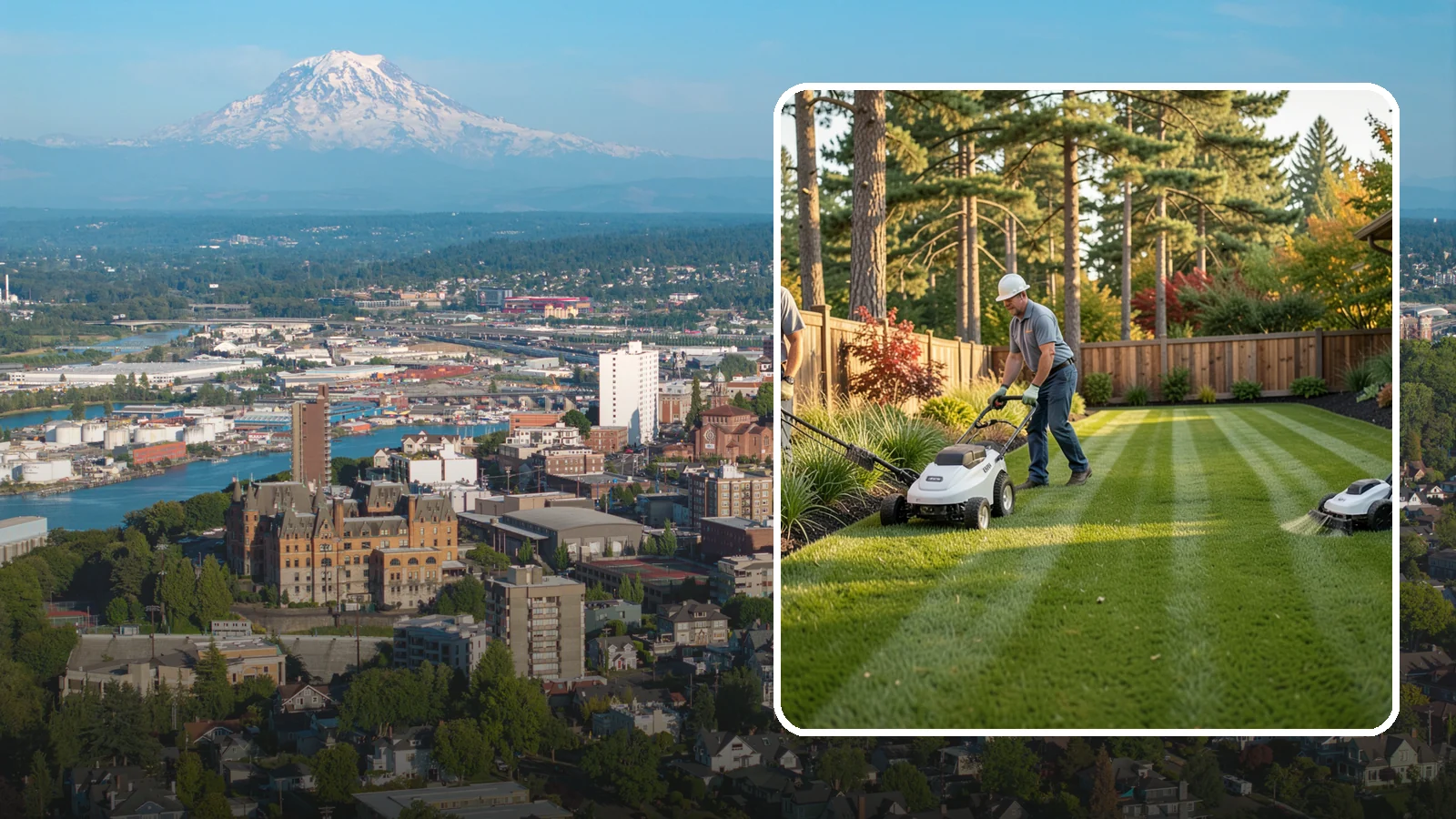 Grass Trimming in Tacoma, Pierce County, WA - String trimming that reaches the spots a mower cannot, so your whole lawn looks uniformly cut.