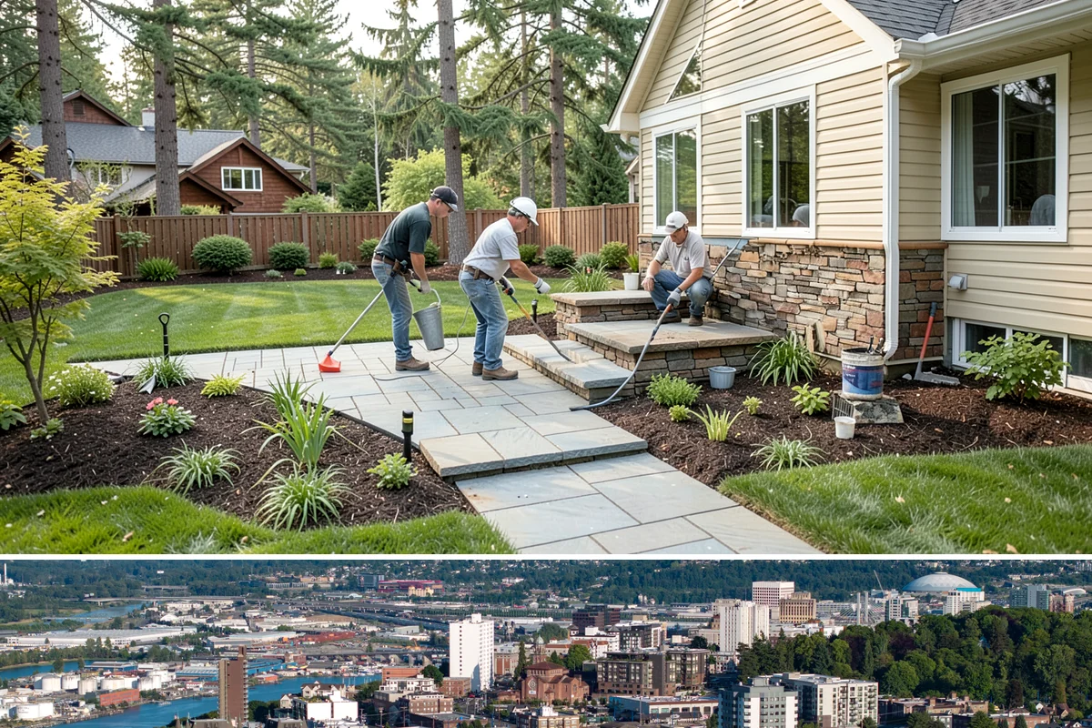 Grass Trimming in Tacoma, Pierce County, WA - Performed with each mow through the growing season.