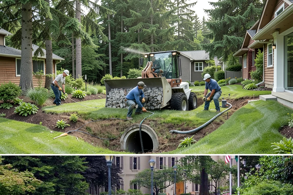 Grass Trimming in Woodinville, King County, WA - Performed with each mow through the growing season.