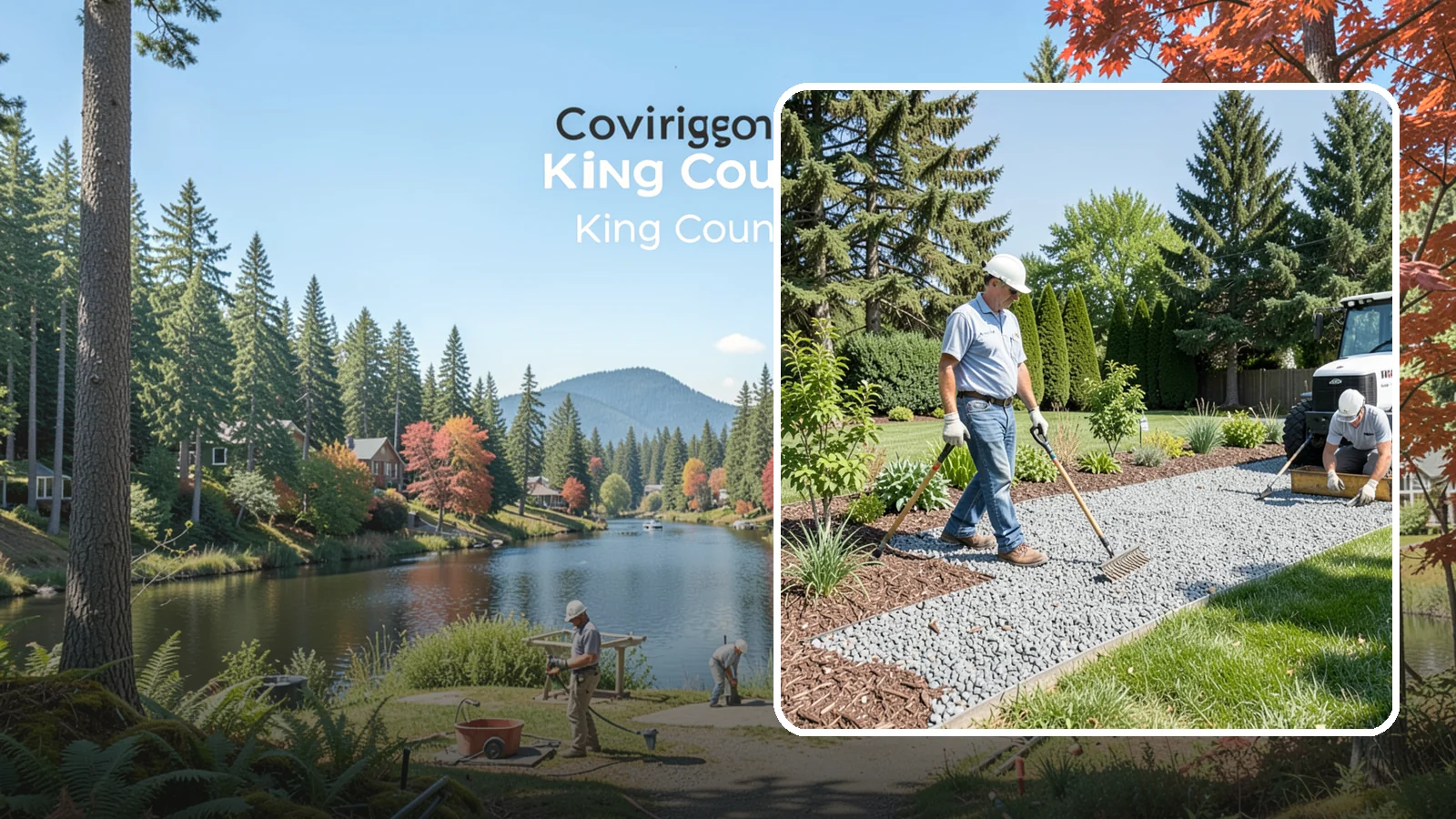 Gravel Mulch Installation in Covington, King County, WA - We install decorative gravel mulch for a clean, permanent ground cover that never needs annual replacement.