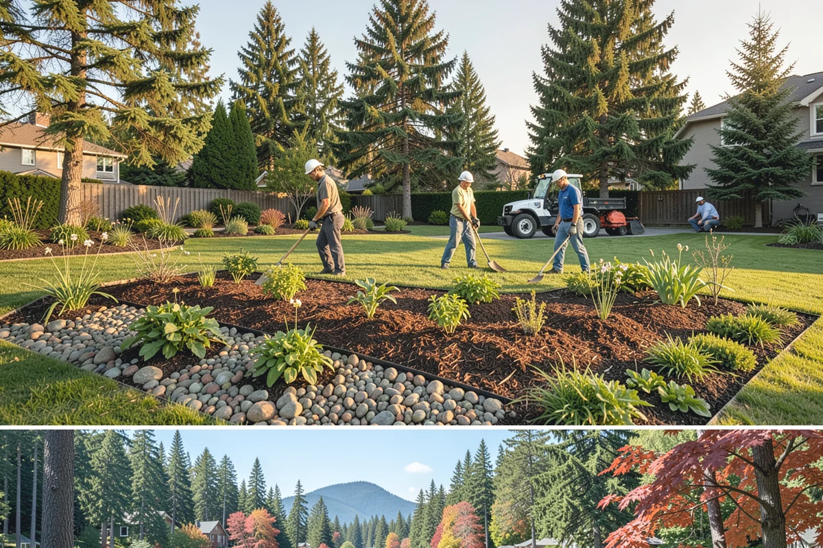 Gravel Mulch Installation in Covington, King County, WA - Gravel can be installed any time of year, but dry summer windows in the Northwest make grading and fabric work cleaner and faster.