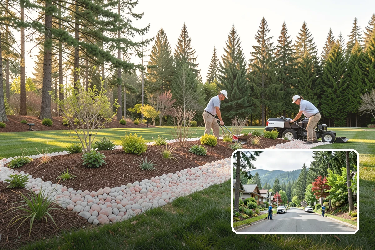 Gravel Mulch Installation in Darrington, Snohomish County, WA - Permanent ground cover that never needs yearly replacement