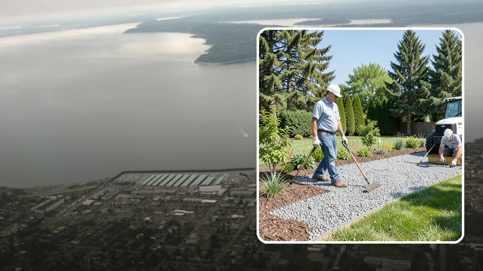 Gravel Mulch Installation in Des Moines, King County, WA - We install decorative gravel mulch for a clean, permanent ground cover that never needs annual replacement.