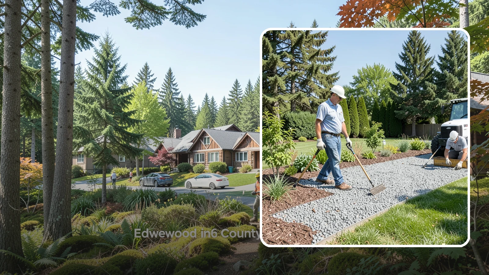 Gravel Mulch Installation in Edgewood, Pierce County, WA - We install decorative gravel mulch for a clean, permanent ground cover that never needs annual replacement.
