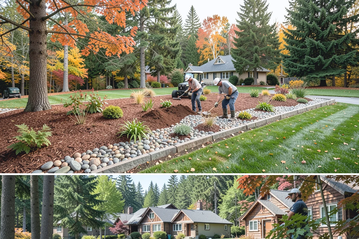 Gravel Mulch Installation in Edgewood, Pierce County, WA - Gravel can be installed any time of year, but dry summer windows in the Northwest make grading and fabric work cleaner and faster.