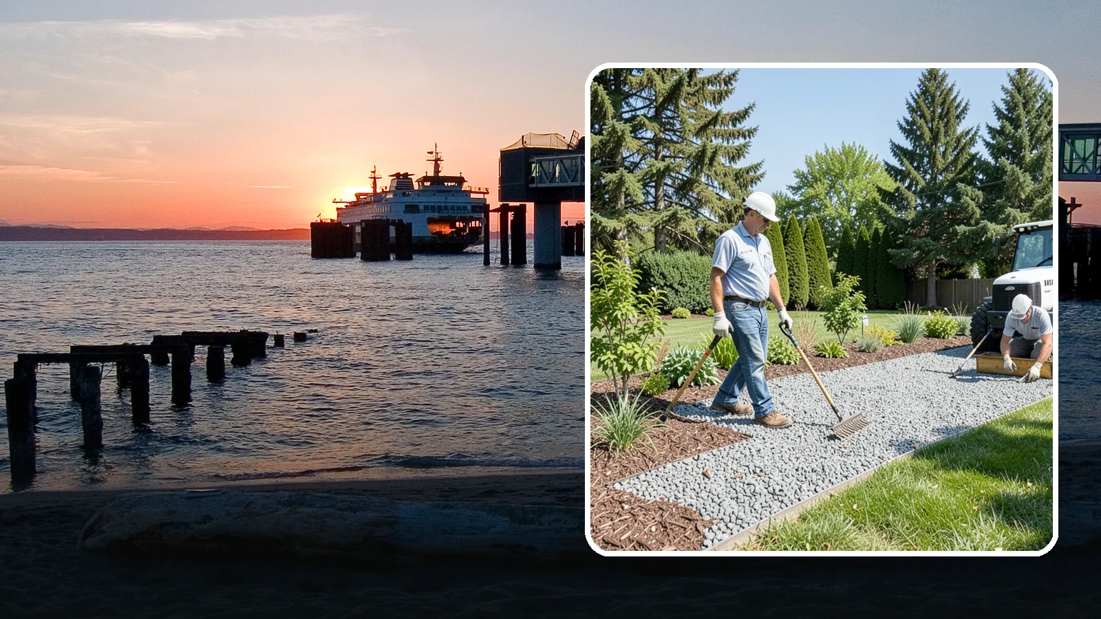 Gravel Mulch Installation in Edmonds, Snohomish County, WA - We install decorative gravel mulch for a clean, permanent ground cover that never needs annual replacement.