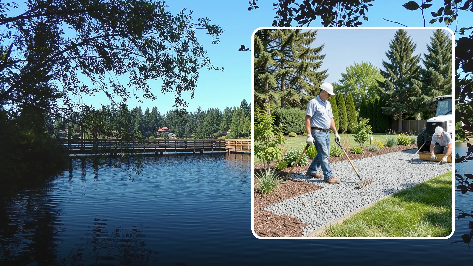 Gravel Mulch Installation in Federal Way, King County, WA - We install decorative gravel mulch for a clean, permanent ground cover that never needs annual replacement.