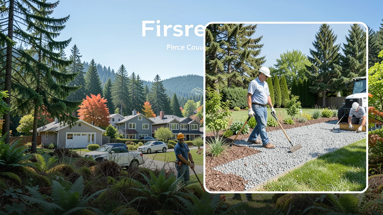 Gravel Mulch Installation in Fircrest, Pierce County, WA - We install decorative gravel mulch for a clean, permanent ground cover that never needs annual replacement.