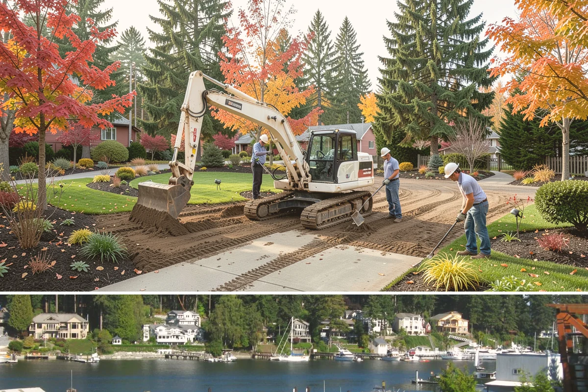 Gravel Mulch Installation in Gig Harbor, Pierce County, WA - Gravel can be installed any time of year, but dry summer windows in the Northwest make grading and fabric work cleaner and faster.
