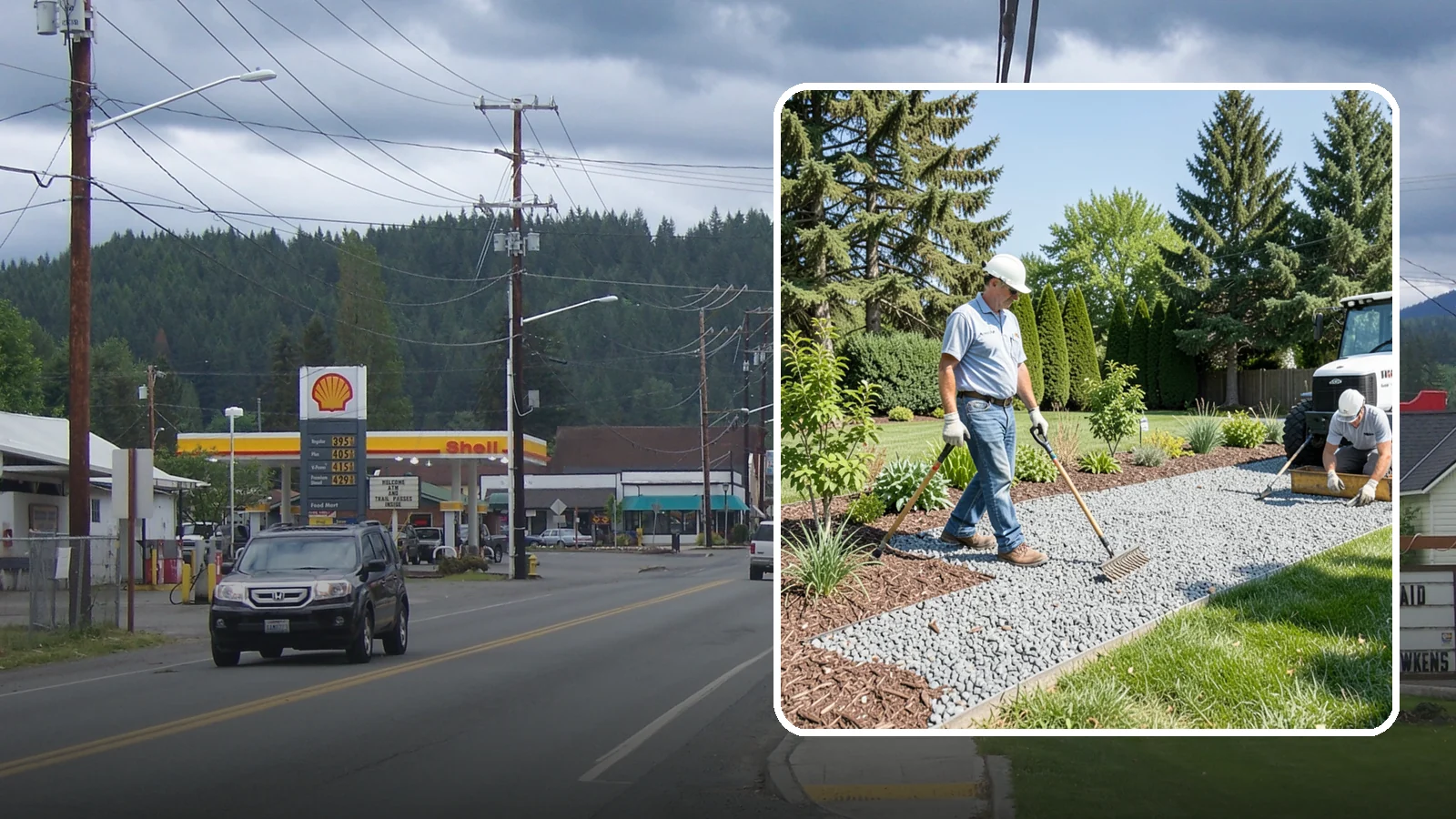 Gravel Mulch Installation in Granite Falls, Snohomish County, WA - We install decorative gravel mulch for a clean, permanent ground cover that never needs annual replacement.