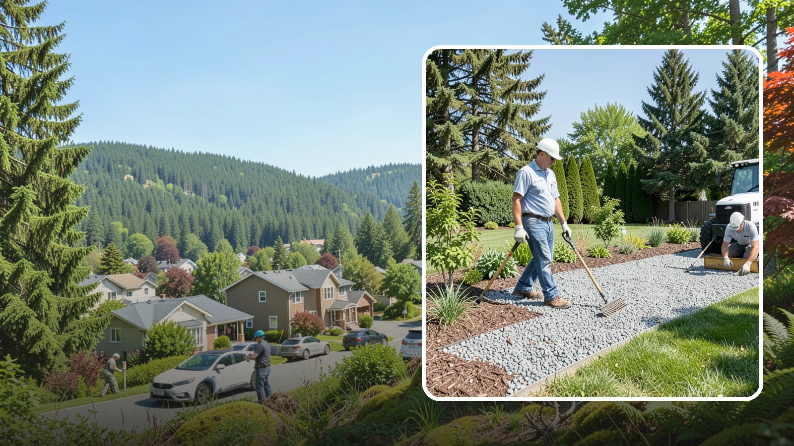 Gravel Mulch Installation in Index, Snohomish County, WA - We install decorative gravel mulch for a clean, permanent ground cover that never needs annual replacement.