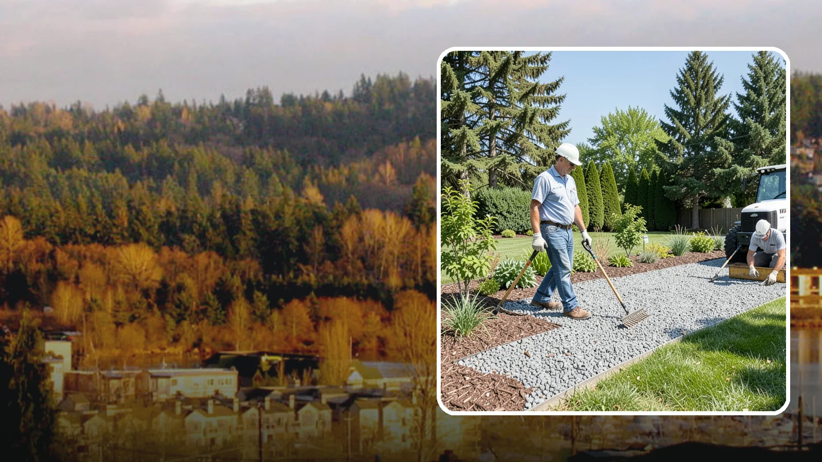 Gravel Mulch Installation in Kenmore, King County, WA - We install decorative gravel mulch for a clean, permanent ground cover that never needs annual replacement.