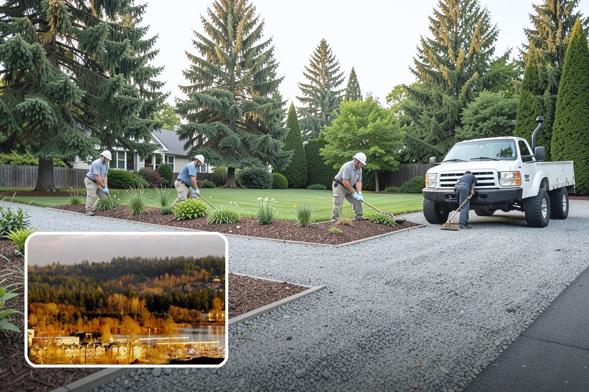 Gravel Mulch Installation in Kenmore, King County, WA - Permanent ground cover that never needs yearly replacement