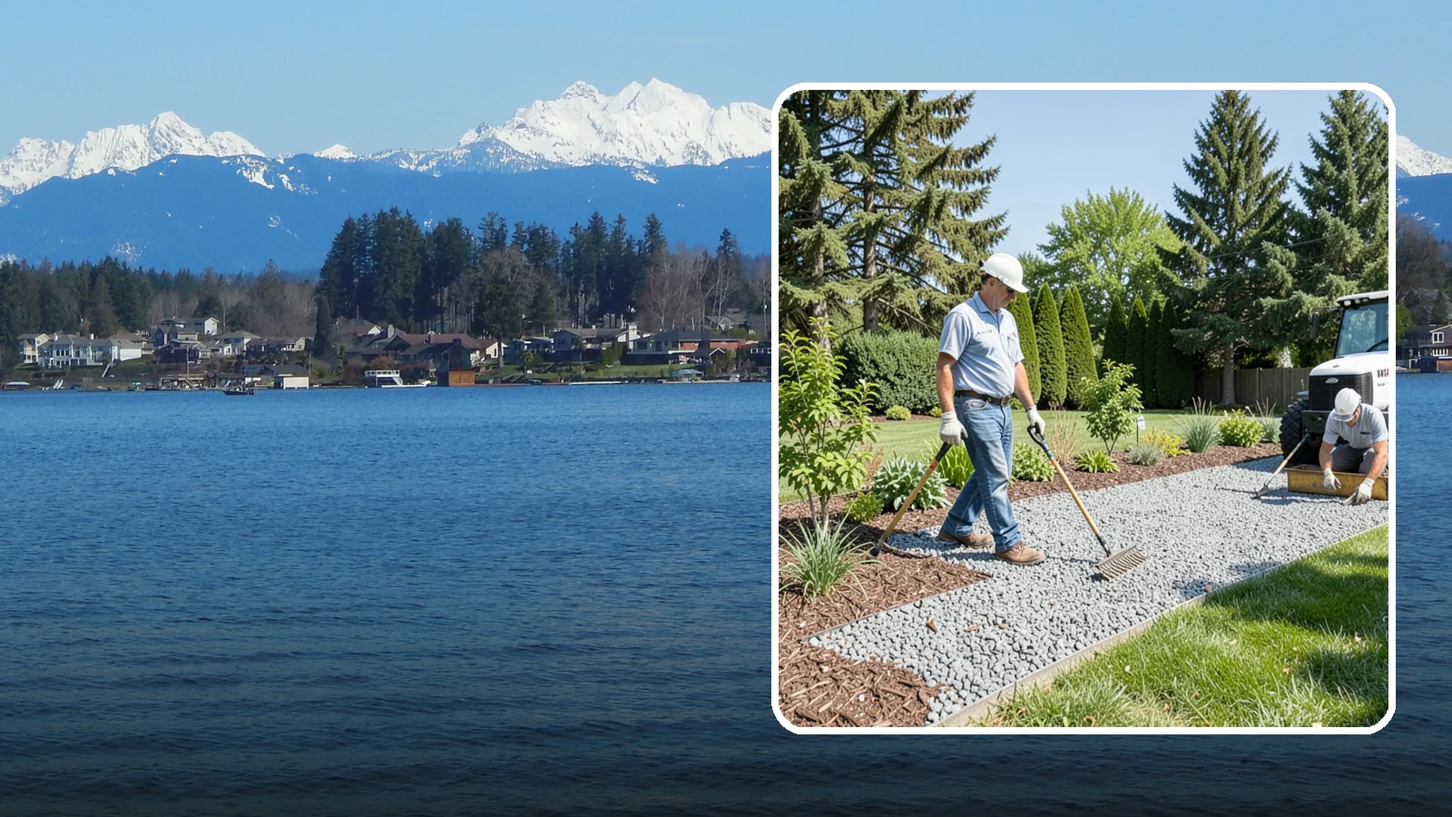 Gravel Mulch Installation in Lake Stevens, Snohomish County, WA - We install decorative gravel mulch for a clean, permanent ground cover that never needs annual replacement.