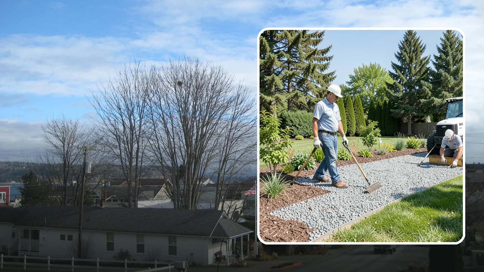 Gravel Mulch Installation in Langley, Island County, WA - We install decorative gravel mulch for a clean, permanent ground cover that never needs annual replacement.