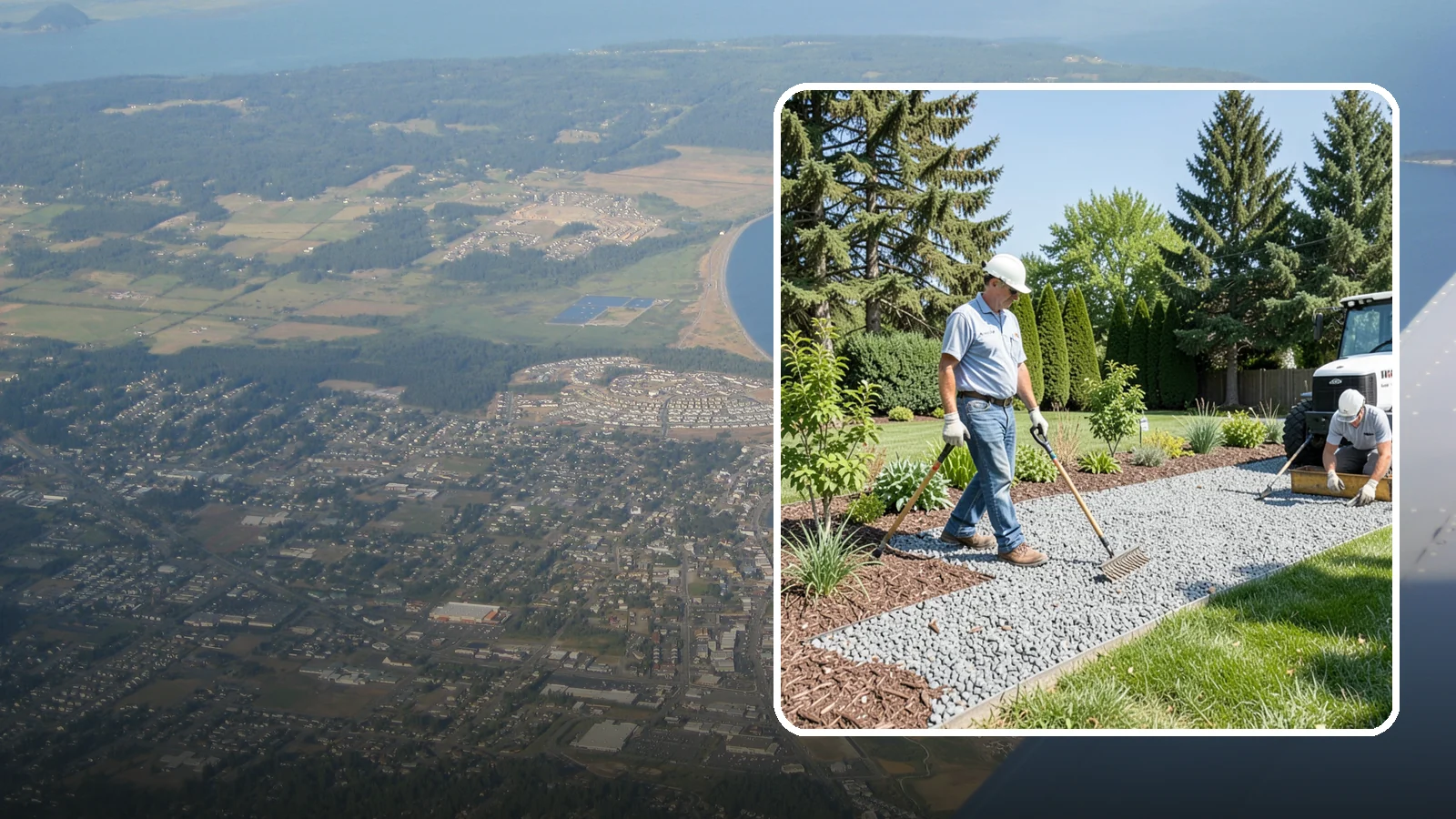 Gravel Mulch Installation in Oak Harbor, Island County, WA - We install decorative gravel mulch for a clean, permanent ground cover that never needs annual replacement.