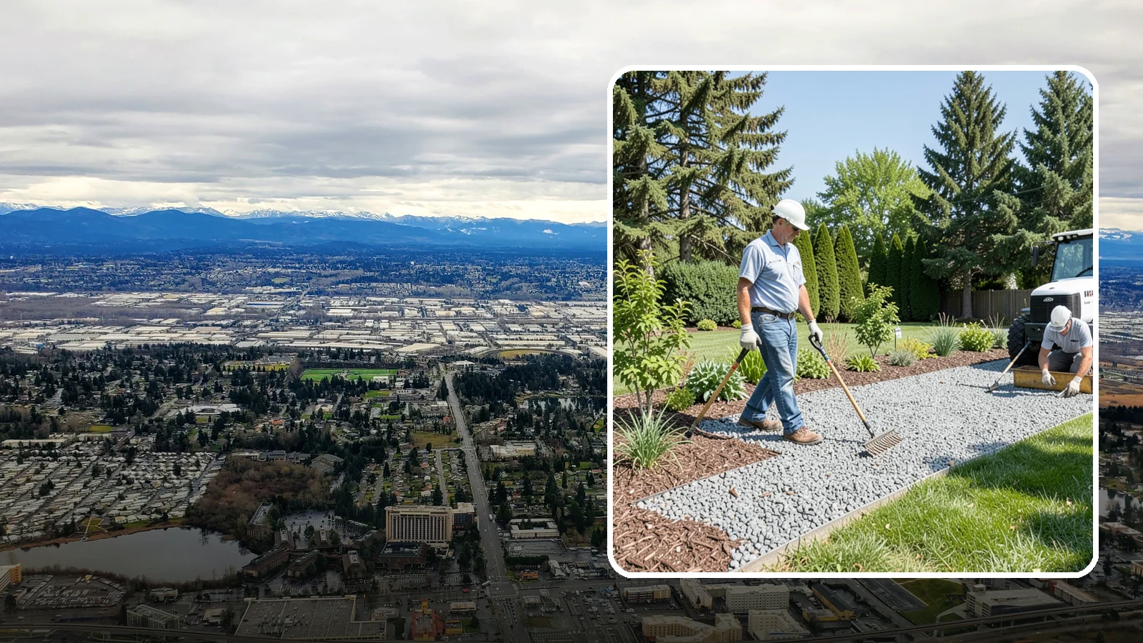 Gravel Mulch Installation in SeaTac, King County, WA - We install decorative gravel mulch for a clean, permanent ground cover that never needs annual replacement.