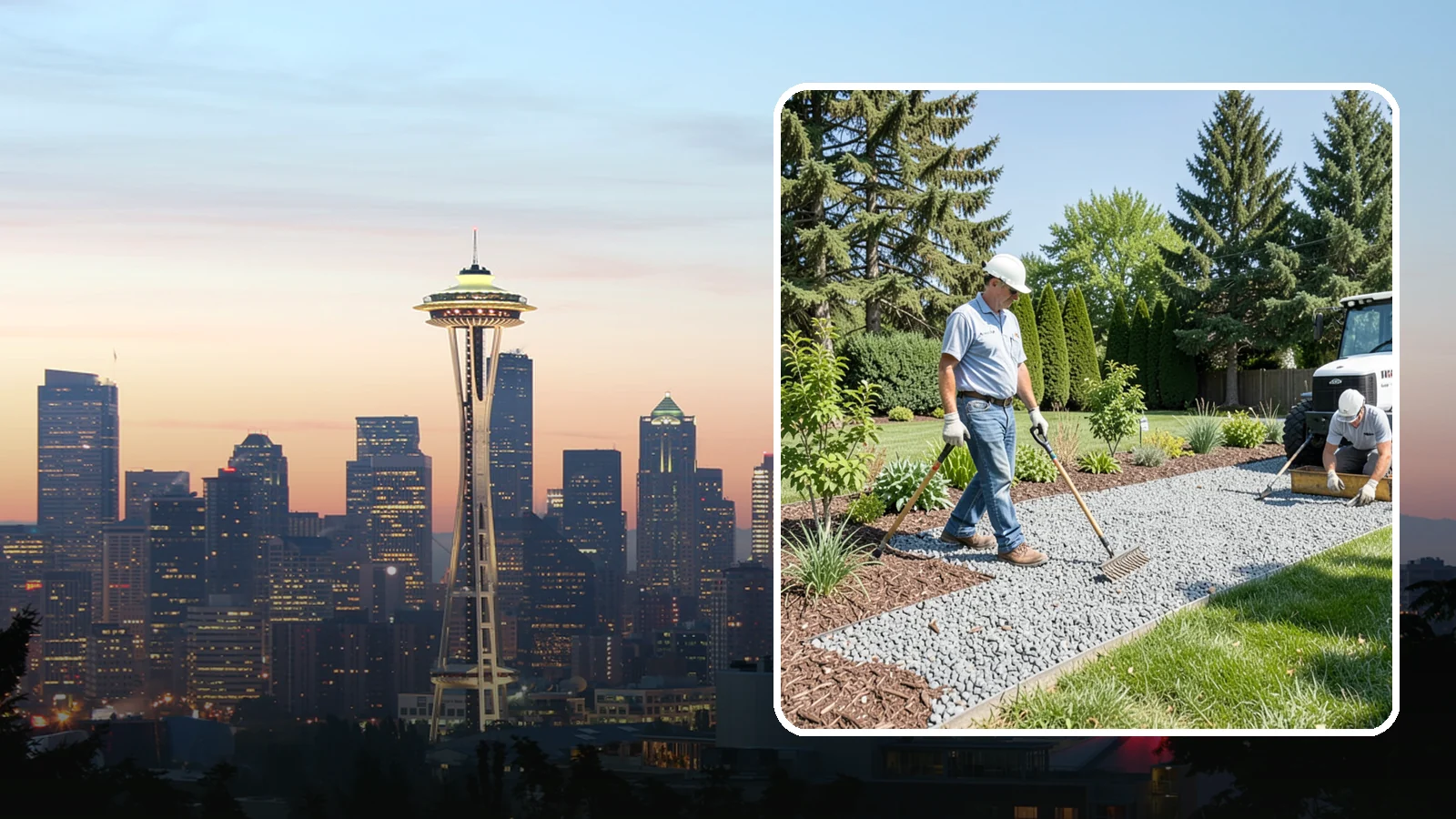 Gravel Mulch Installation in Seattle, King County, WA - We install decorative gravel mulch for a clean, permanent ground cover that never needs annual replacement.