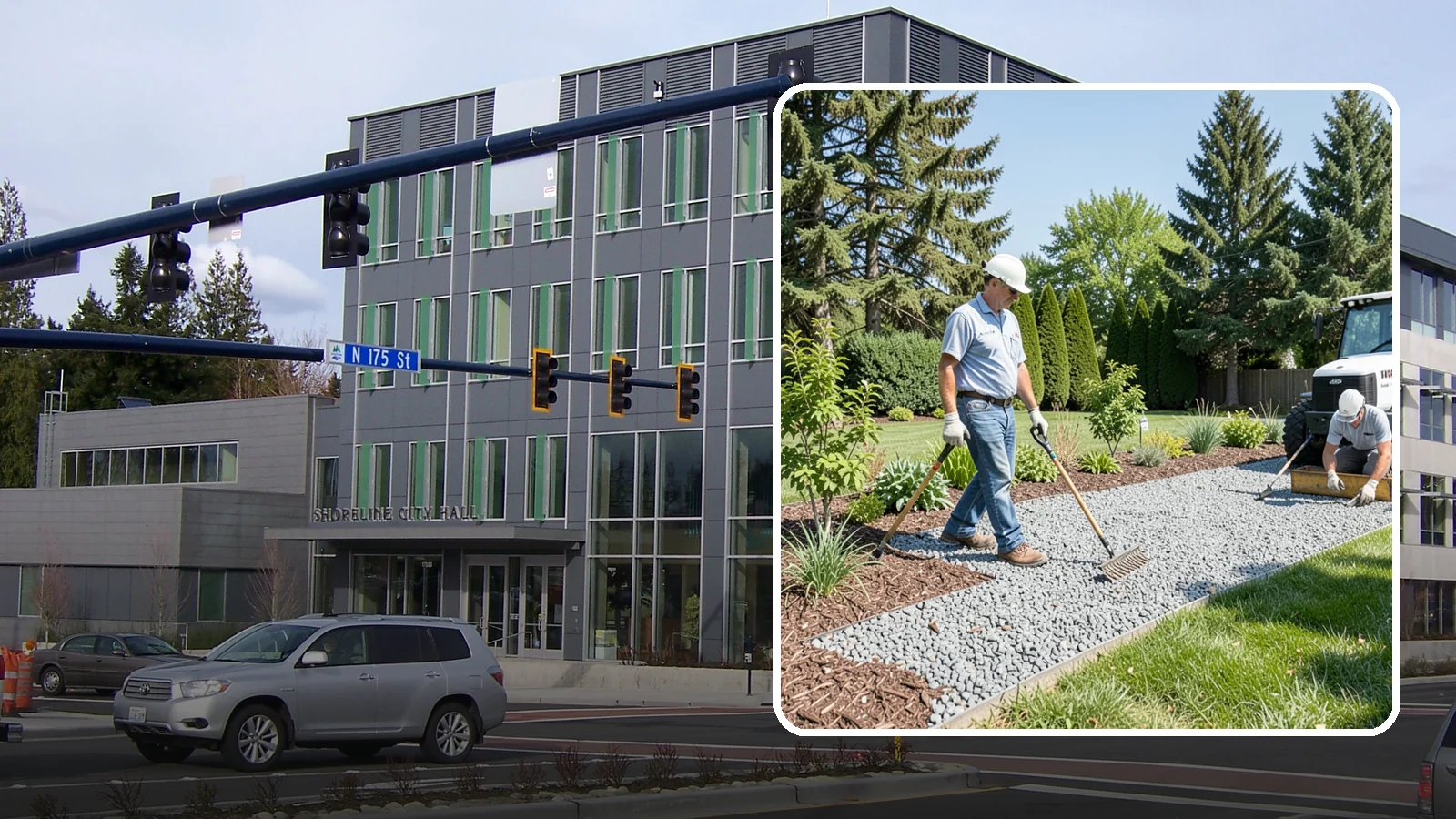 Gravel Mulch Installation in Shoreline, King County, WA - We install decorative gravel mulch for a clean, permanent ground cover that never needs annual replacement.