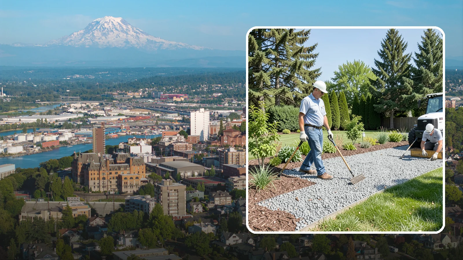Gravel Mulch Installation in Tacoma, Pierce County, WA - We install decorative gravel mulch for a clean, permanent ground cover that never needs annual replacement.